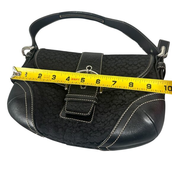 Coach 6818 SMALL Vintage Soho Black Leather and Signature C Canvas Shoulder Bag - Picture 6 of 16